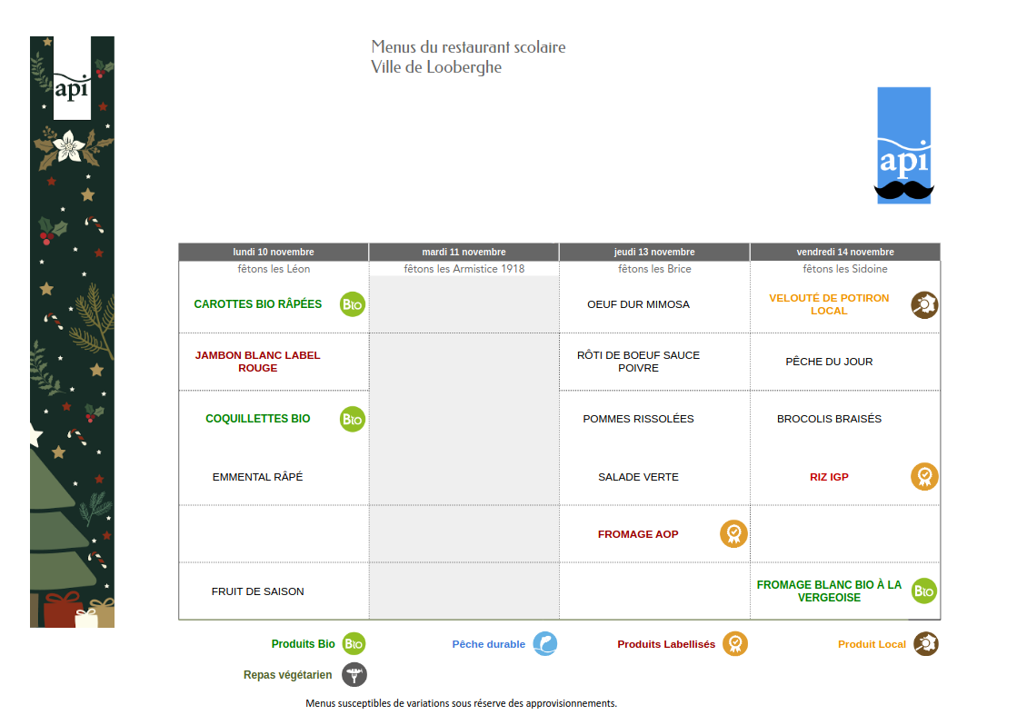 Du 10 au 14 novembre