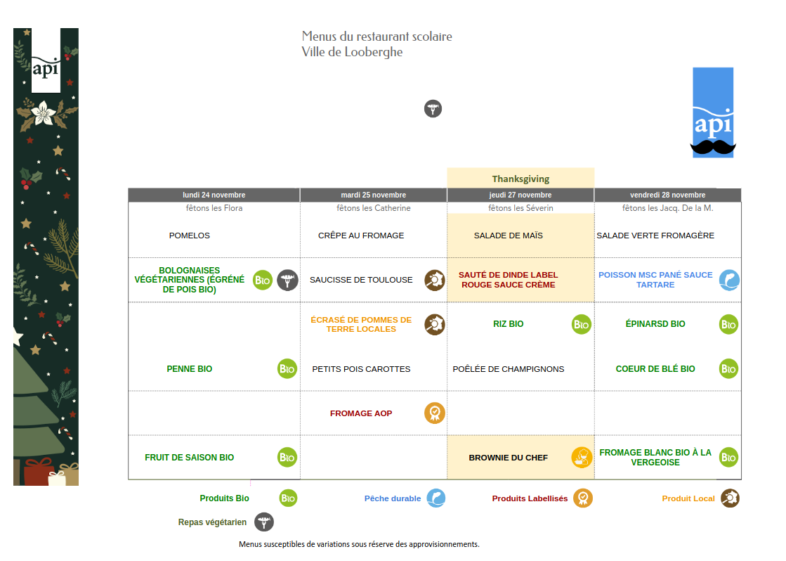 du 24 au 28 novembre